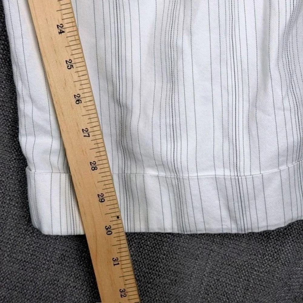 Ann Taylor Womens 16 White Pinstripe Wide Leg Dress Pants Cotton Rayon 139952